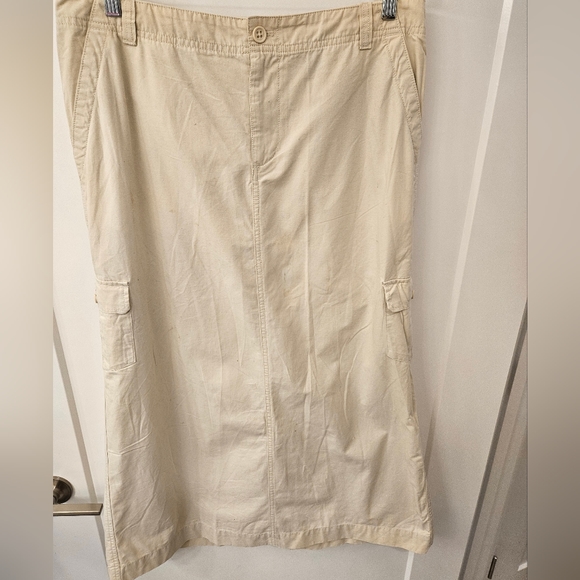 NWT - Eddie Bauer "Stone" Cotton Cargo Skirt - Size 14 - Picture 1 of 10